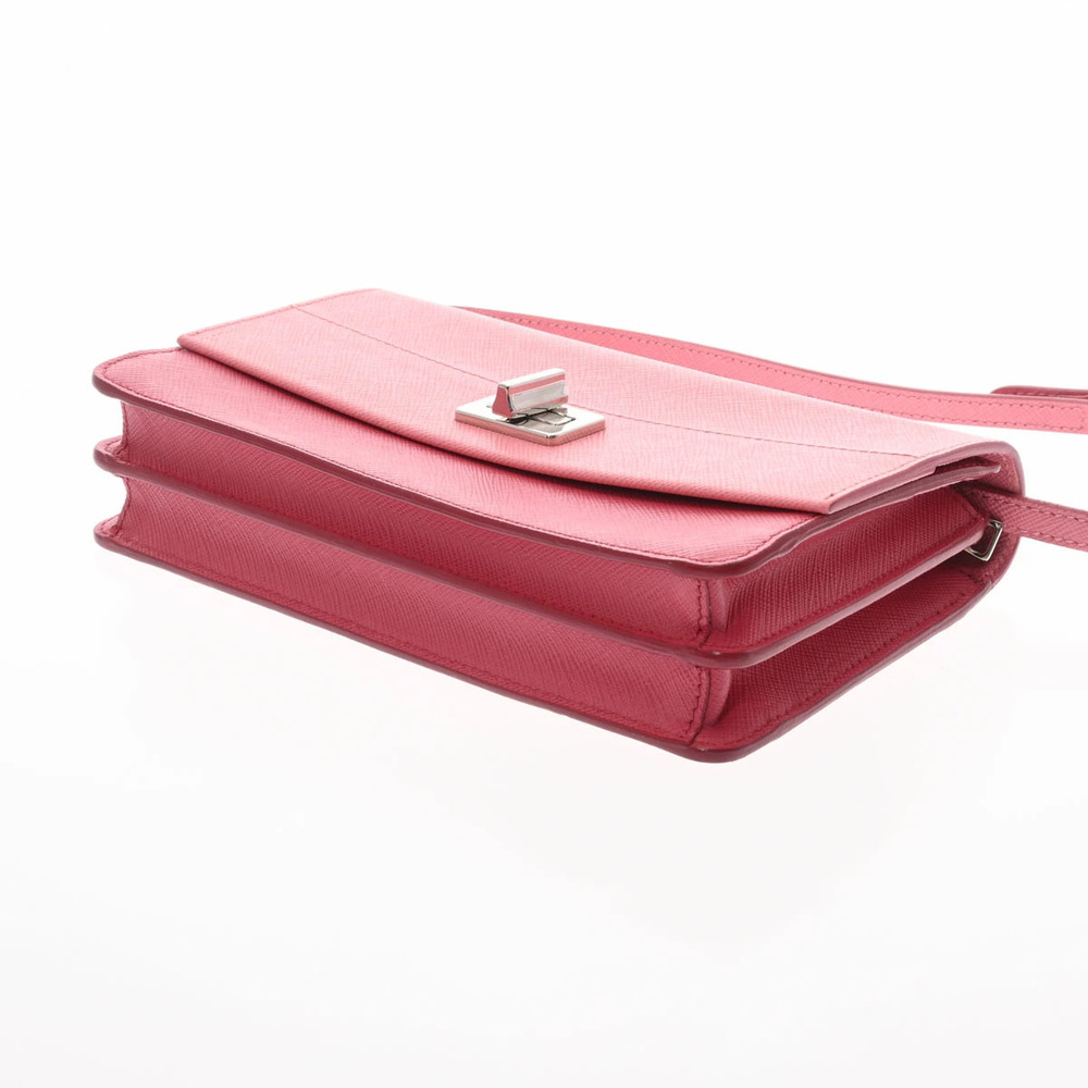 PRADA Shoulder Bag Bicolor Pink Saffiano Leather - Picture 5 of 9